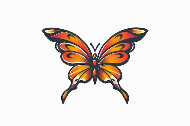 Photo illustration mascot logo butterfly on white background