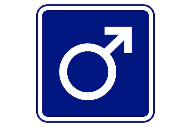 Illustration of men symbol on blue background