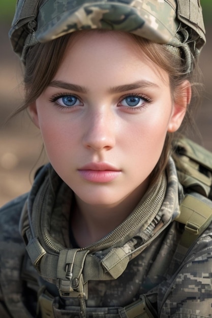 Illustration of a military girl