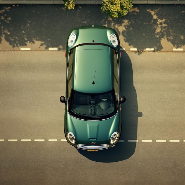 illustration of mini cooper top aerial view