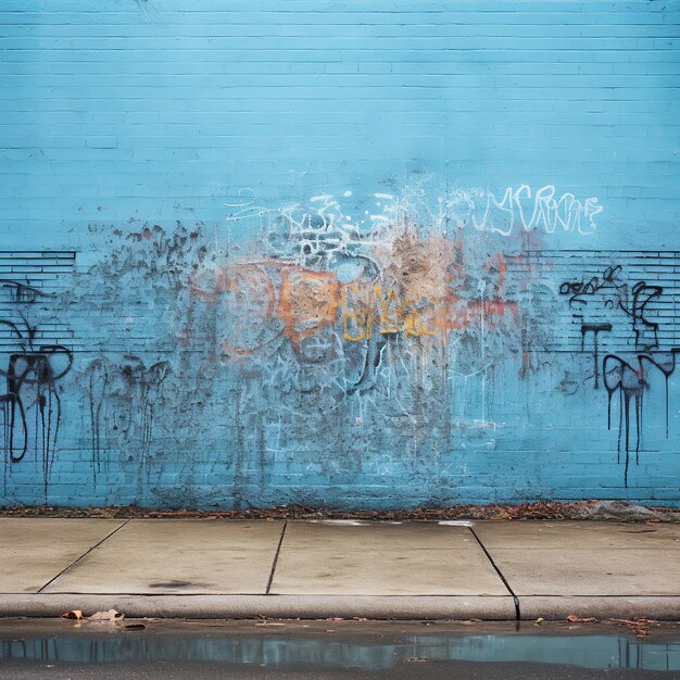 illustration of A minimalist photograph of graffiti on a wall captur