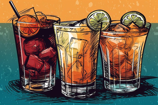 Illustration of a Mixed Drink