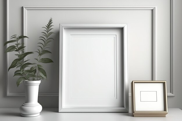 Illustration of a mock picture frame on a wall