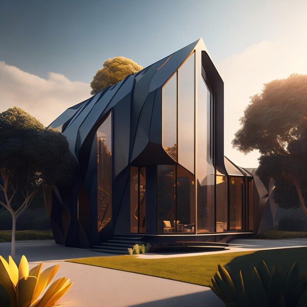 Premium AI Image | illustration of modern house exterior house design