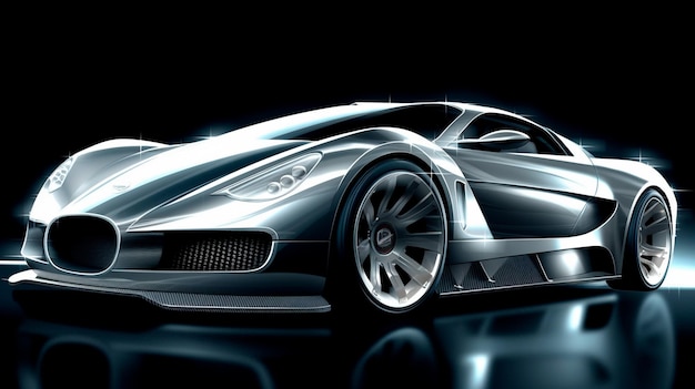 illustration of modern luxury sports car generative ai