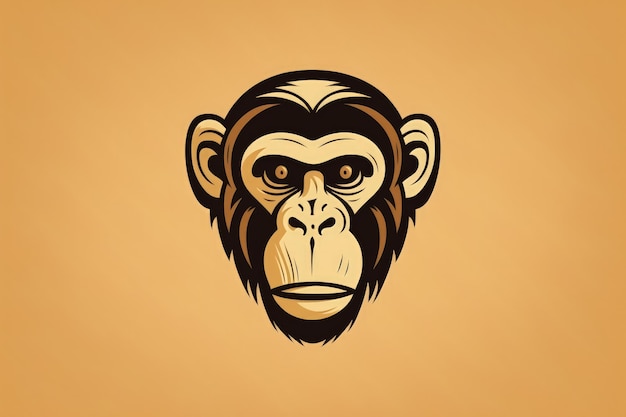 Illustration of a monkey's face cartoon style Generative AI