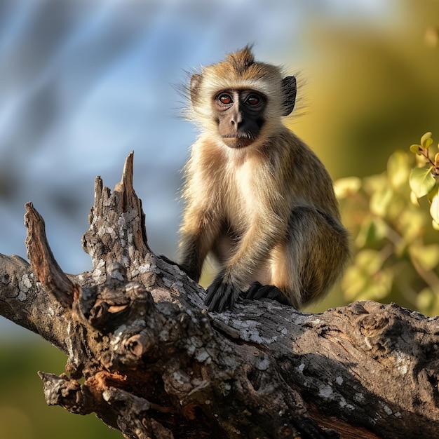 illustration of monkey on top of a tree wildlife photography