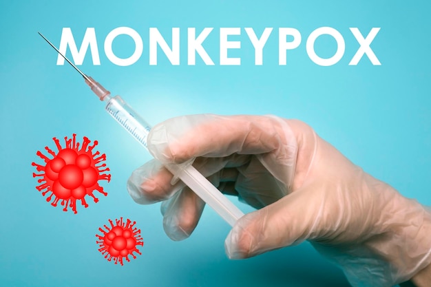 Illustration of monkeypox vaccine Infectious disease caused by the monkey pox virus Multicountry outbreak the new cases Viral zoonotic disease dangerous infection