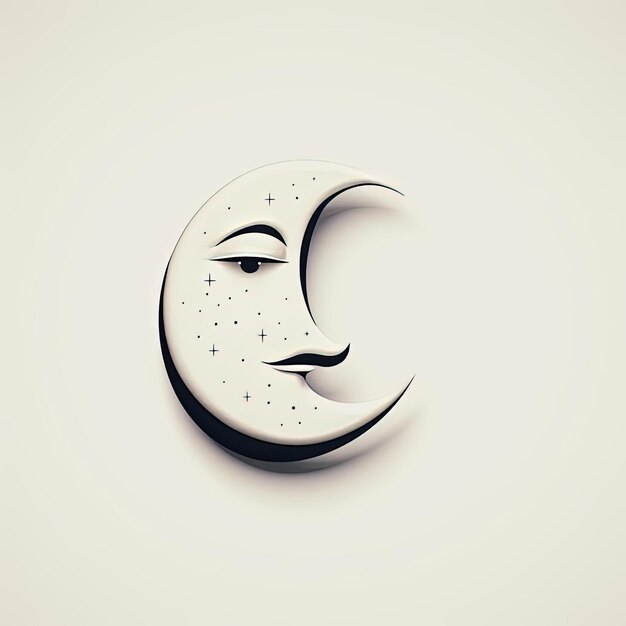 Photo an illustration of the moon outline in the style of minimal sculpture