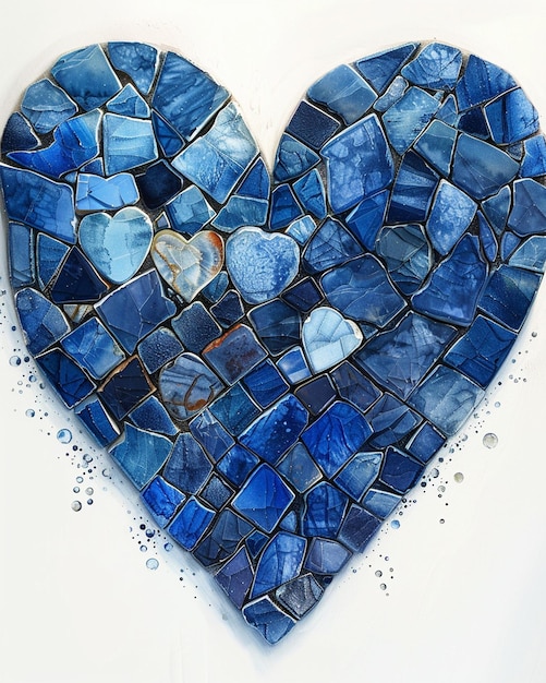 Photo an illustration of a mosaic heart