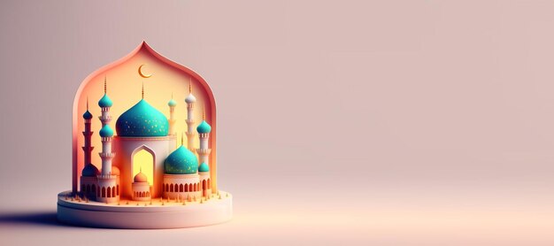 Illustration of Mosque for Eid Islamic Ramadan Greeting