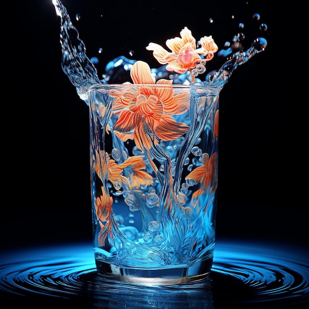 illustration of the most beautiful glass of water