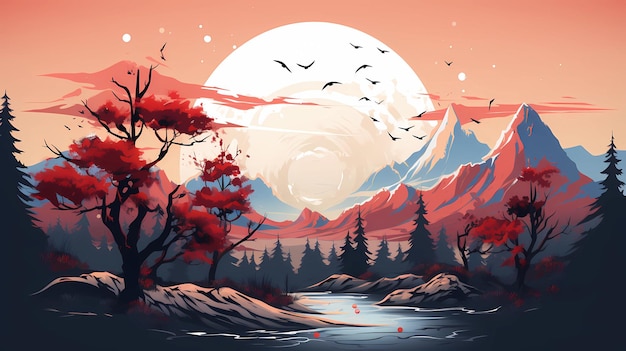 Illustration of the Mount Fuji