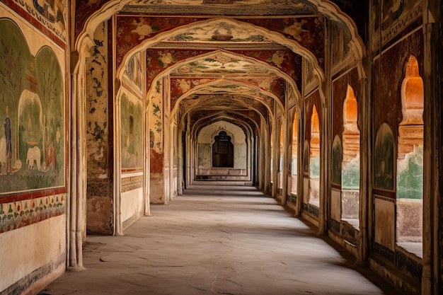 Photo illustration of murals of jahangir mahal citadel orchha palace