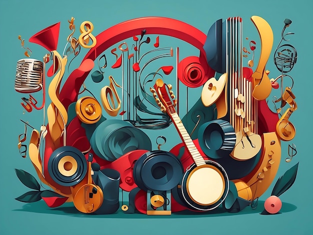 Photo illustration of musical elements