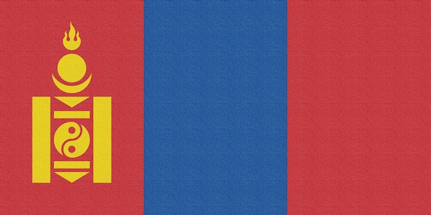 Illustration of the national flag of Mongolia