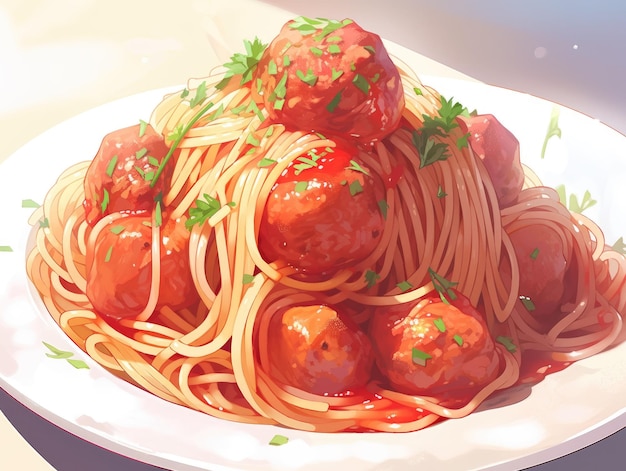 illustration National Spaghetti Day in red