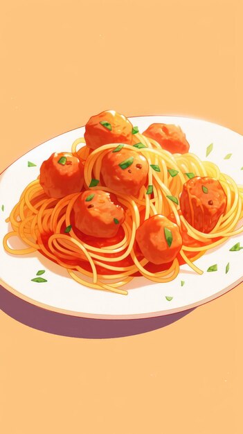 illustration National Spaghetti Day in yellow