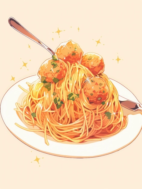 illustration National Spaghetti Day in yellow