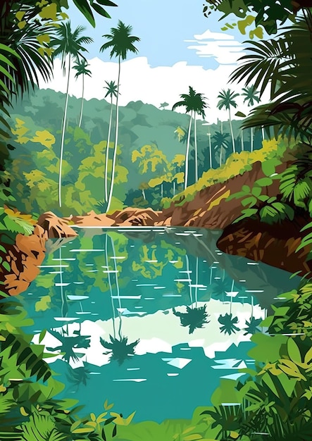 illustration of a natural landscape in Costa Rica