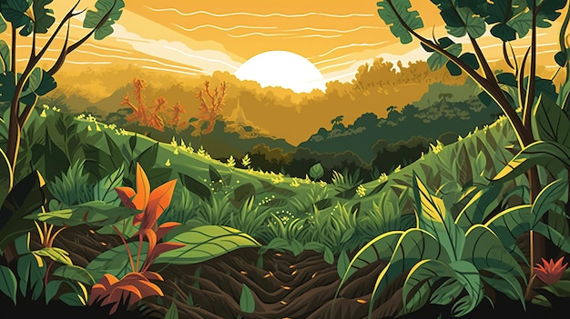 illustration of a natural landscape in Costa Rica