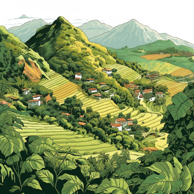 illustration of a natural landscape in Costa Rica