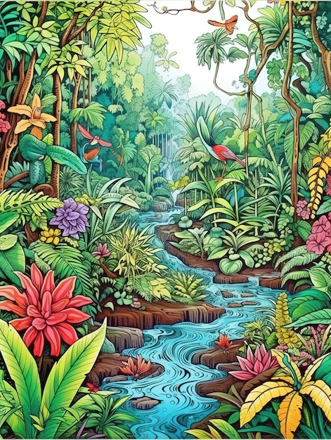 illustration of a natural landscape in Costa Rica