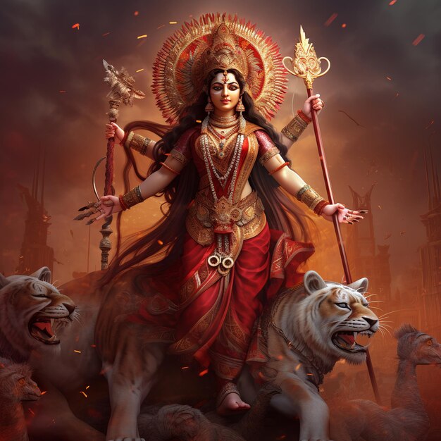 Photo illustration of navratri and durga pooja high resolution image 8k uh