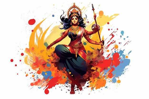 Foto illustrazione di navratri su sfondo bianco generative ai