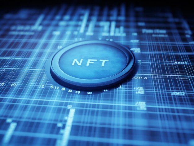 Illustration of the NFT label on a microchip