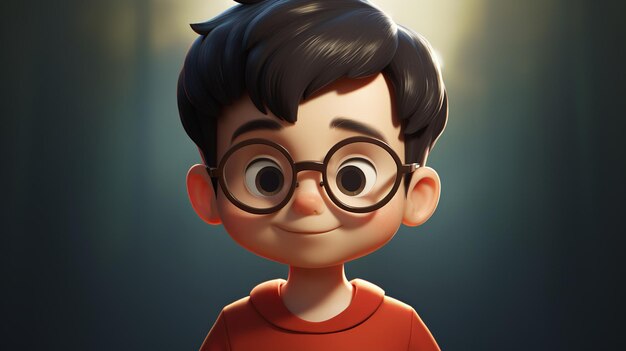 illustration of Nobita character dynamic cartoon sketch Generative ai