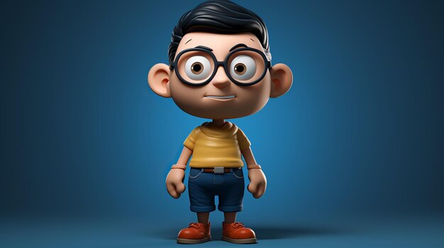 illustration of Nobita character dynamic cartoon sketch Generative ai