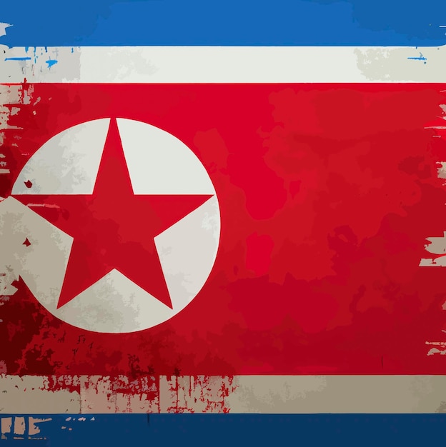 illustration of the north korea flag