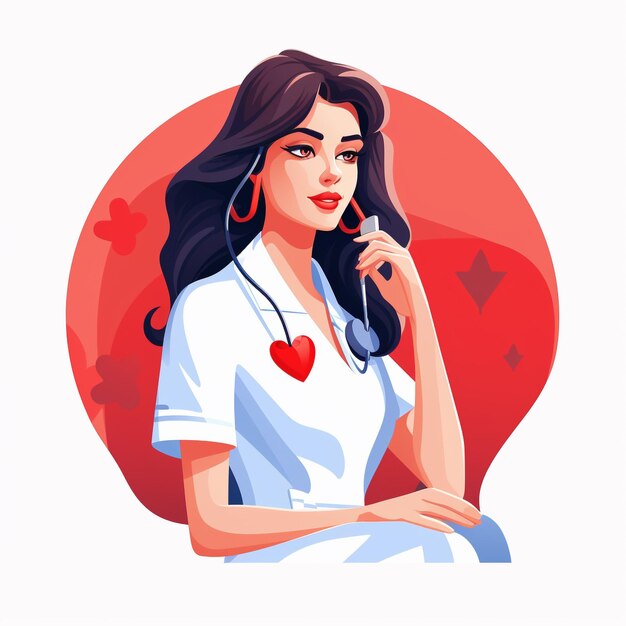 Illustration a Nurse with white background