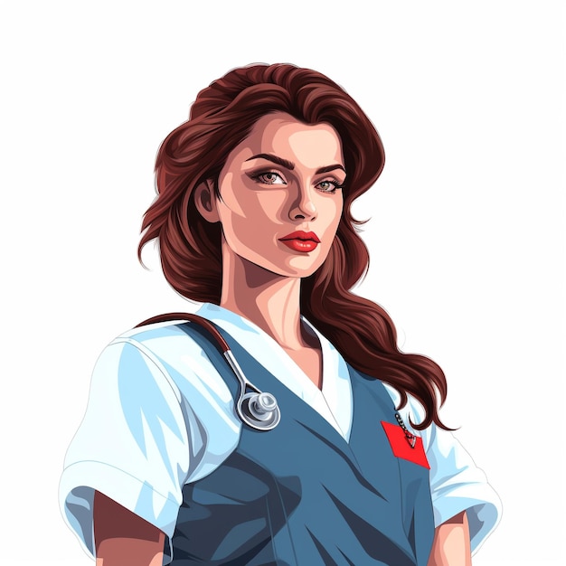 Illustration a Nurse with white background