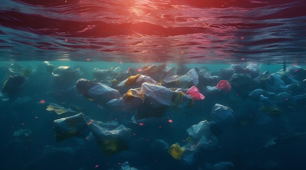 Illustration of ocean pollution