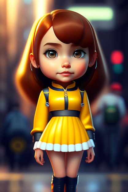 写真 3 d の美しいかわいい女の子生成 ai のイラスト