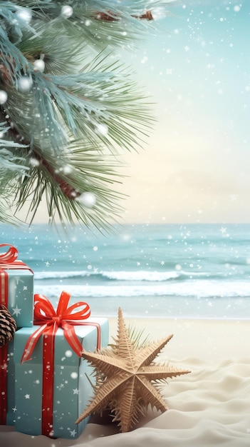 写真 クリスマス休暇をテーマにした招待カードのパターン背景のイラスト