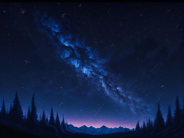 _illustration_of_a_magical_night_sky_filled_ in the star