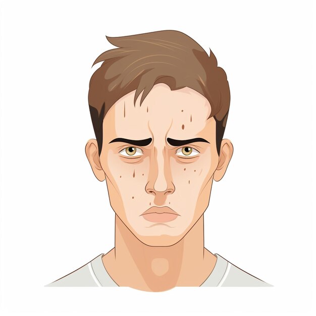 Фото Иллюстрация человека с синяком на лице и нахмуренным генеративным ай