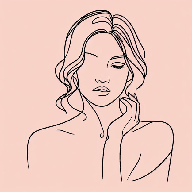 Фото Иллюстрация женщины на розовом фоне