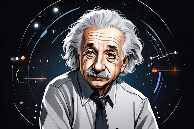 Фото Иллюстрация альберта эйнштейна