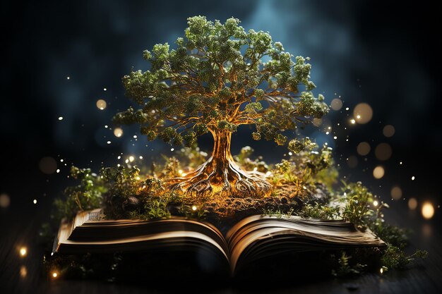 _삽화_of_an_open_book_sprouting_roots_represe