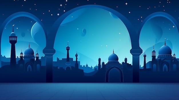 Фото Иллюстрация голубой великой мечети