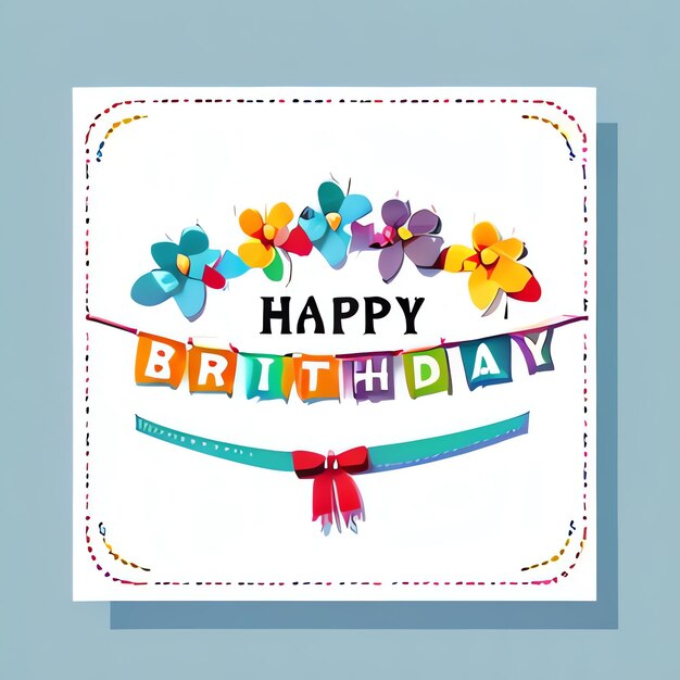 사진 생일 축하 문장 이 있는 카드 의 일러스트레이션
