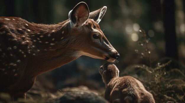 Фото Иллюстрация оленей в дикой природе