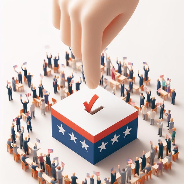 Фото Иллюстрация концепции избирательного голосования