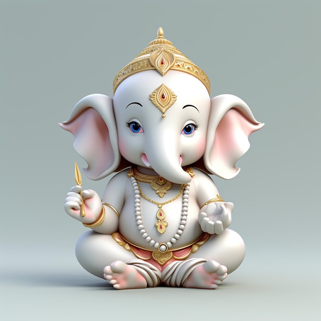 사진 인도 generative ai의 happy ganesh chaturthi 축제를 위한 ganesha 배경 그림