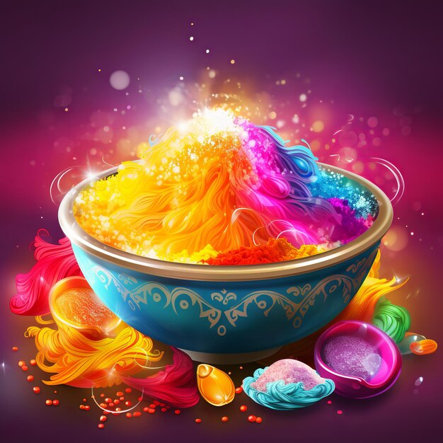 Фото Иллюстрация фестиваля цветов happy holi illustration of colorful