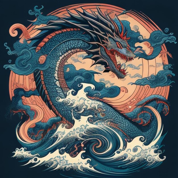 Foto illustration_of_japanese_dragon_japanese